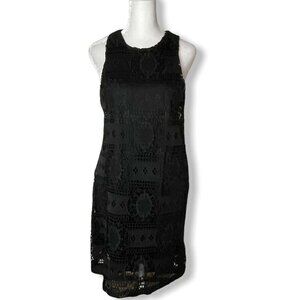 NEW Miami Black Lace Crocheted Dress Size S Knee Length Sleeveless Fitted